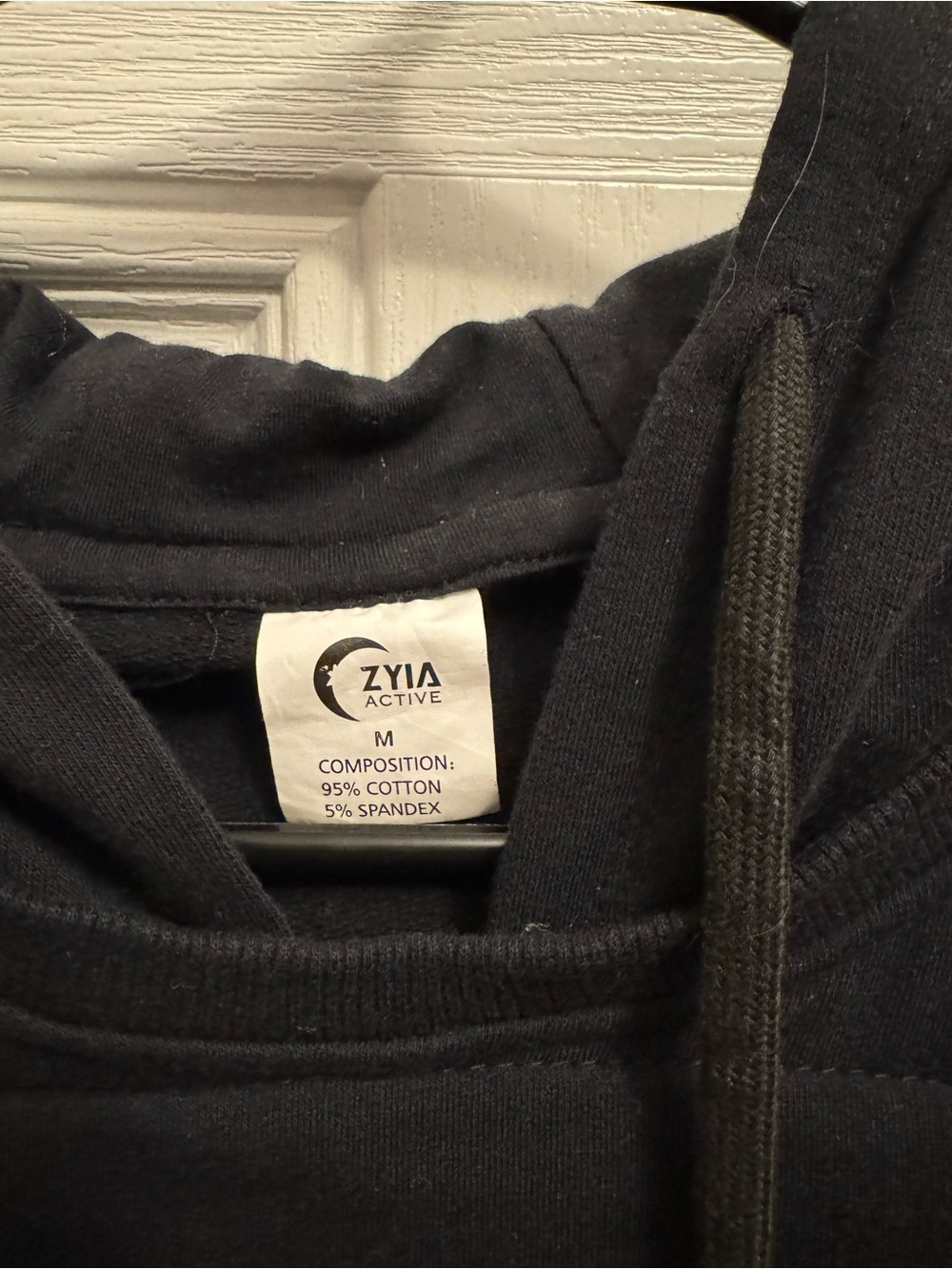 ZYIA Quilted Black Pullover Hoodie - Picture 2 of 3
